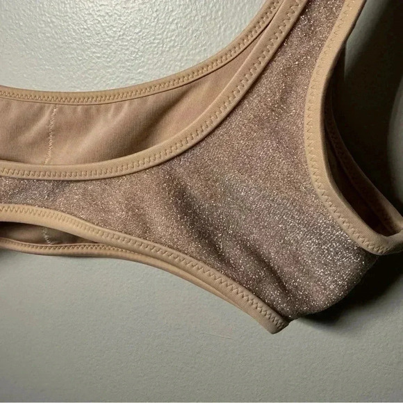 NWT AERIE SCOOP BIKINI TOP GLITTER  S - Picture 4 of 6